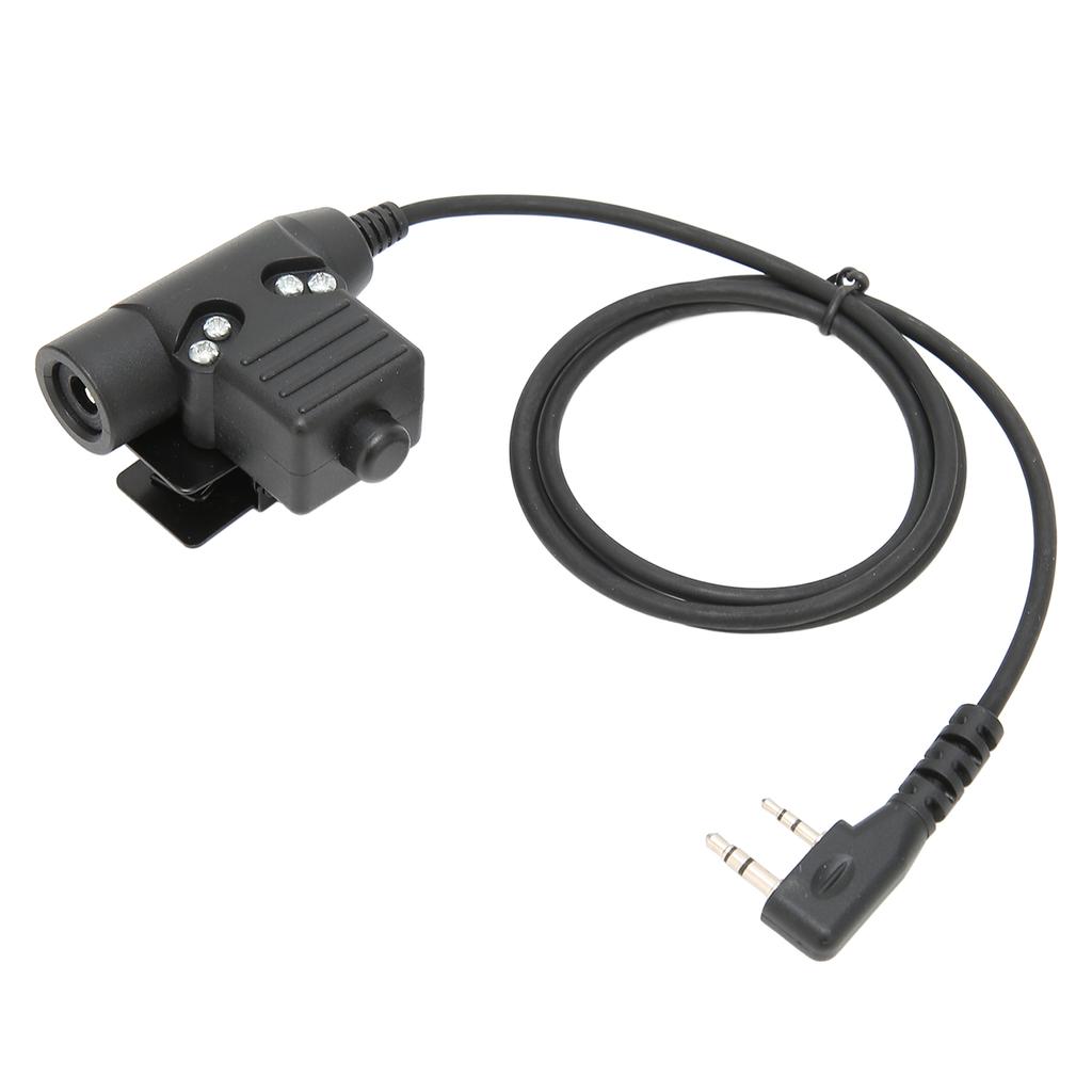 HD01 Military Hunting Helmet Headset Adjustable Walkie Talkie Headset for Kenwood TK‑3107Black