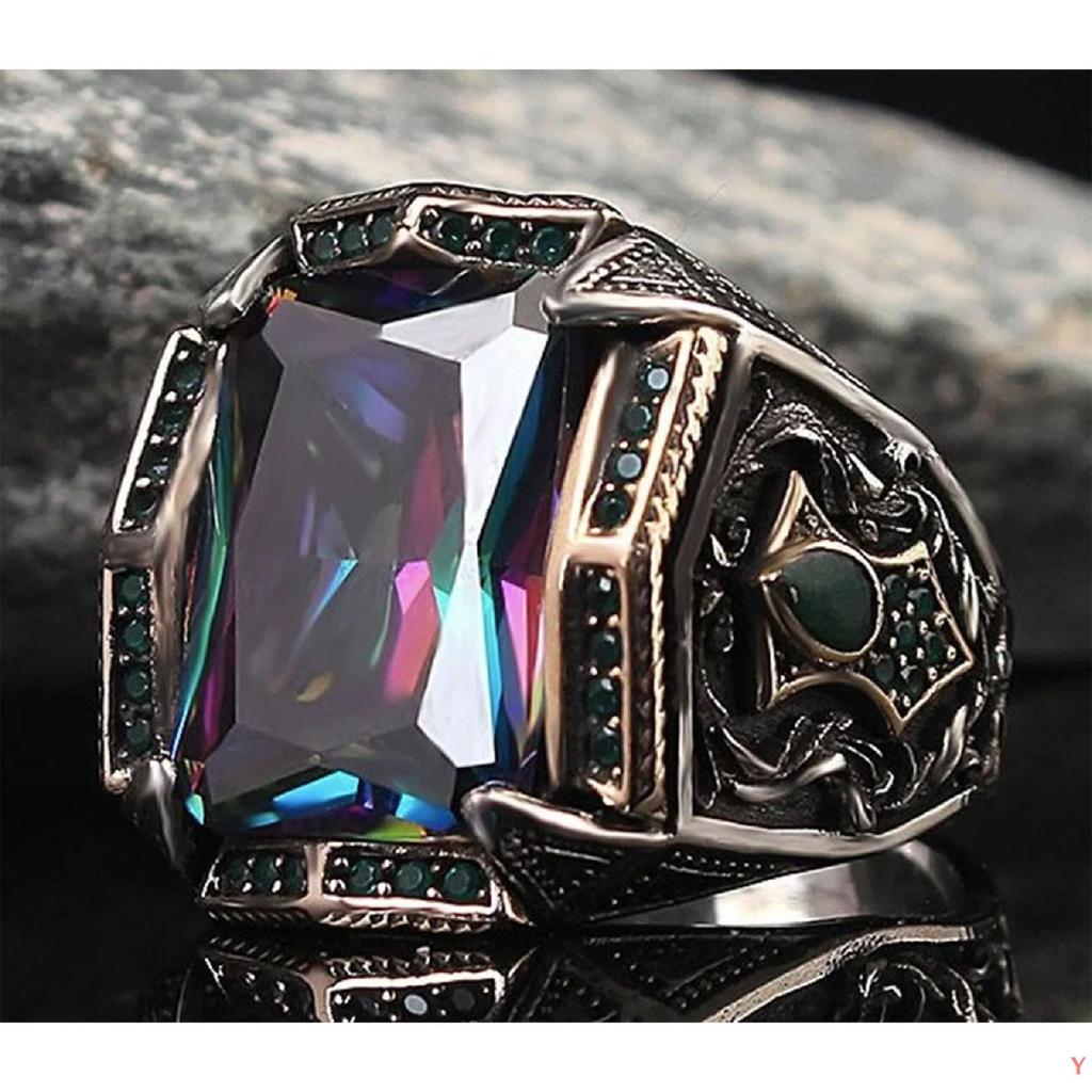 Punk Rétro, Nouveaux Bijoux en Alliage De Karon, Bague pour Homme Électroplaquée en Alliage