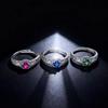 Paleisstijl holle gravure kweek saffier prinses ronde tas ring licht luxe smaragdgroene schat ring hoge klasse