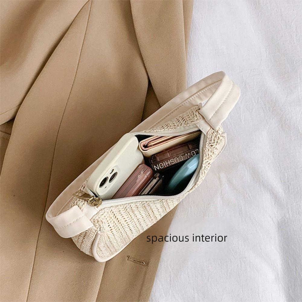 Elegant Straw Shoulder Bag Bohemian Clutch Bag Weave Straw Underarm Bag  Outdoor/Travel/Vacation