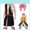 Elegant Natsu Dragneel Fairy Tail Cosplay Uniform Suit With Chic Scarf And Skirt