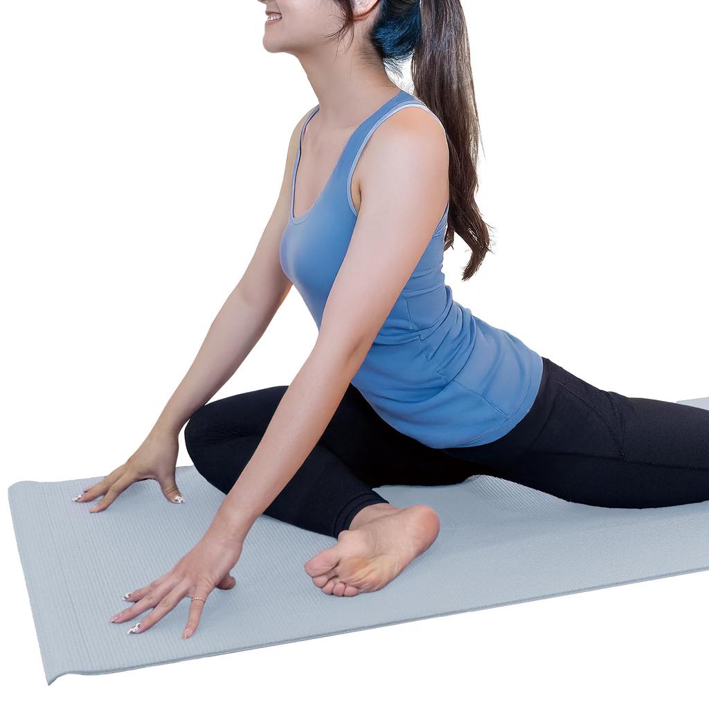 IRONMAN CLUB Yoga Aqua with Carry for and Solid Color High-Grip Mat, 6mm, IMC-171AB, Blue, Band, Stretching, Flexibility, Gymnastics, Pilates,