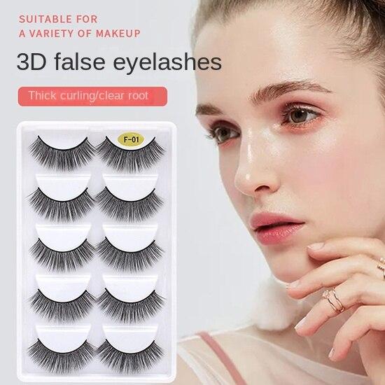 3D Multi-layer Thick 5 Pairs of Eyelashes Natural Eyelashes Simulation Curling False Eyelashes Eyelash Extension natural false eyelashes. 3d lashes