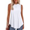 2026 Estate Nuova Donna T-shirt Gilet Casual Senza Maniche Girocollo Monocolore Larga
