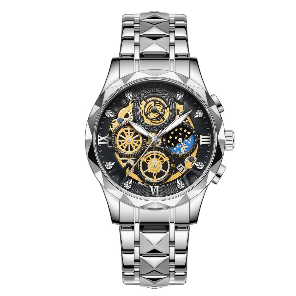 Luxury Pengagar Man Wristwatch Chronograph Waterproof Luminous Men Watch Stainless Steel High Quality Sport Men'S Quartz Watches