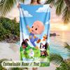 Cleo & Cuquín Beach Towel, Personalized Custom Text, Quick Dry Soft Large Towel For Swimming Pool Travel