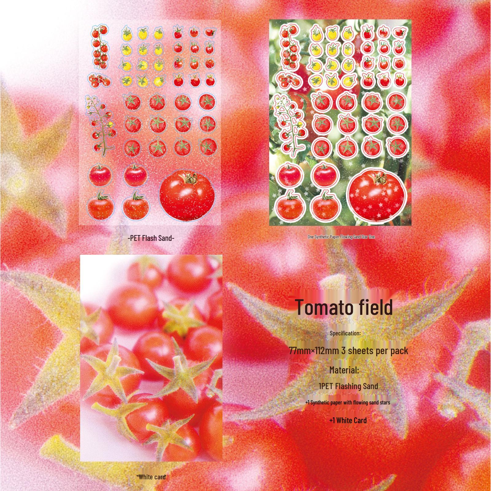 AGUGU Little Fortunes Dreamcore Stickers: Showa Ins Apple Tomato Divider