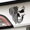 Reflective Waterproof Long Hair Skull with Flag Stripes Car Sticker