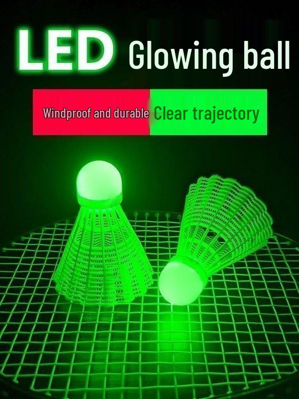 Pallina da Badminton Luminosa Antivento di 3ª Generazione - Resistente, Indistruttibile, Fluorescente da Esterno con Nylon Leggero