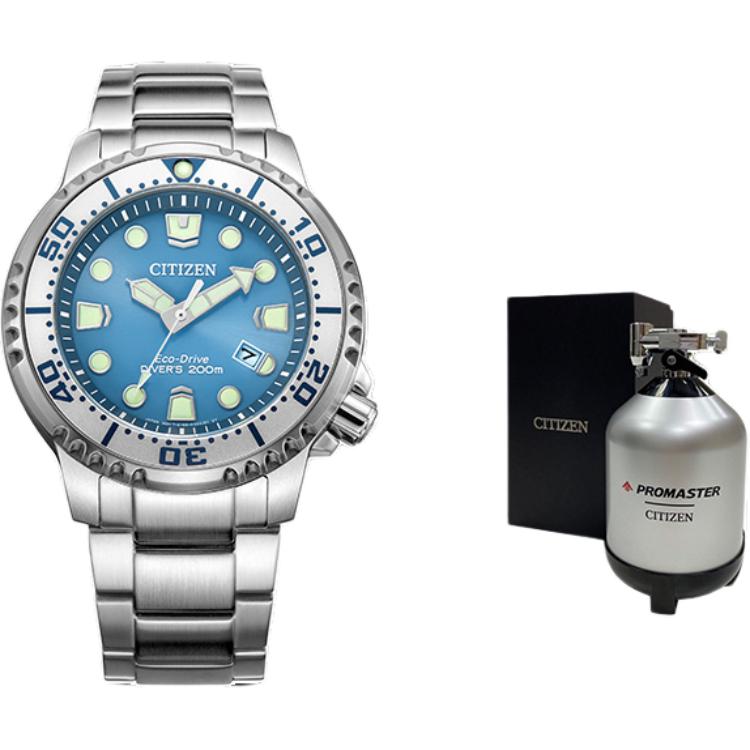 

CITIZEN Glacier Collection Light Powered Quartz Movement Stainless Steel Strap Watch Unisex BN0165-55L Blue