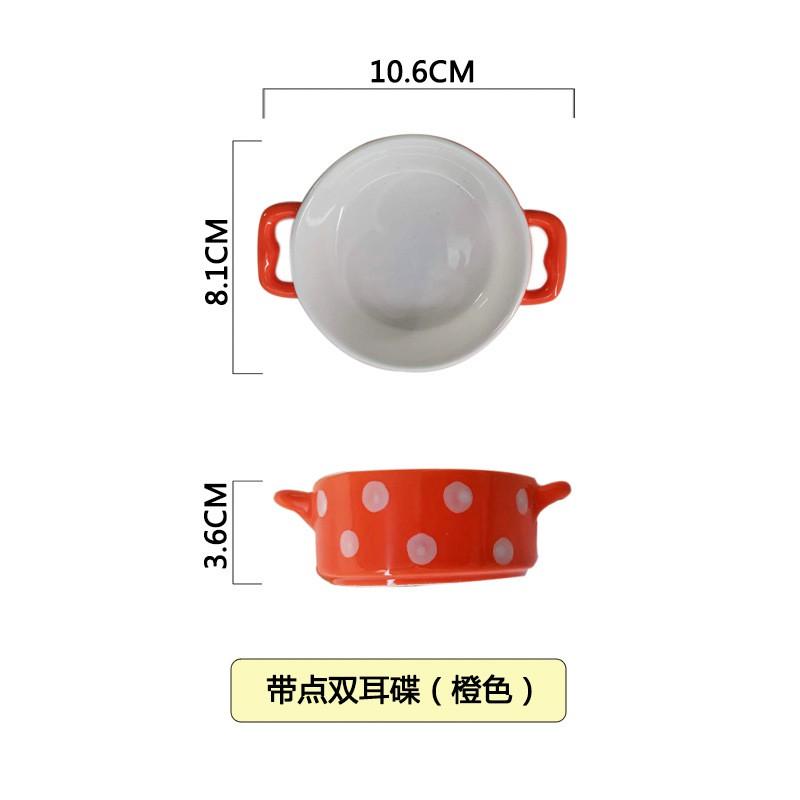 Ceramic Dipping Sauces Dressings Snacks Mini Cartoon-Style Condiment Dish With Polka Dot Design Microwave Safe