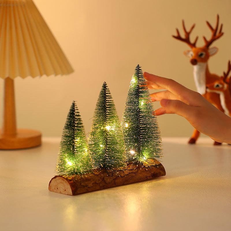 Tabletop Christmas Tree Decoration Mini Christmas Tree with Lights Lighting Scene Festive Atmosphere Arrangement