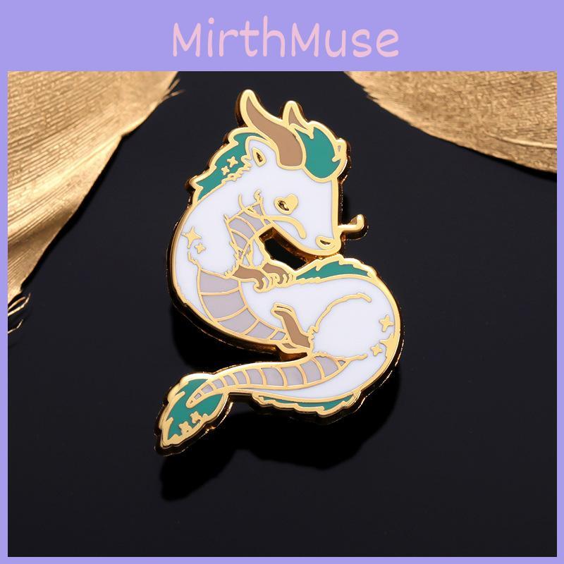 Adorable Cartoon White Dragon Enamel Pin Creative Anime Badge Unique Metal Accessory