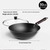 WuTuo 30cm Lehká keramická nepřilnavá železná pánev wok s pokličkou