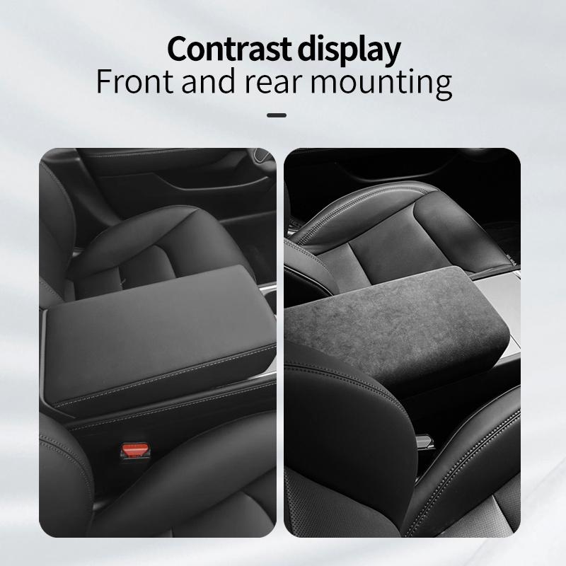 For Tesla Model 3 Highland 2024 Italian Premium Suede Car Interior Center Console Armrest Box Lid Panel Protective Cover