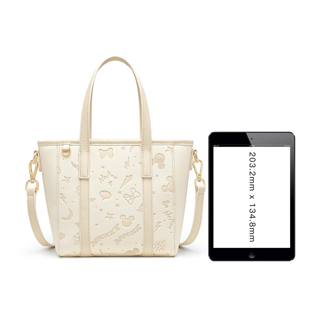 New Disney Mickey PU Tote Shoulder Bag Regular Women's Pink/Ecru DHB41216-A
