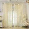 European Embroidered Sheer Curtains for Living Room Bedroom Balcony Bay Window Light Filtering Lace Window Screen