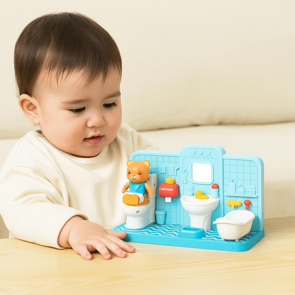 Enlightenment Toy Funny Electronic Toilet Toy Restroom Puzzle Toy  Doll House Accessories