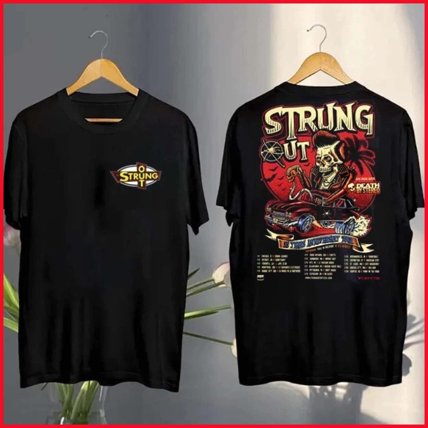 Strung Out 35 Year Anniversary Tour Dates And Location 2025 Two Sides T-Shirt XXL