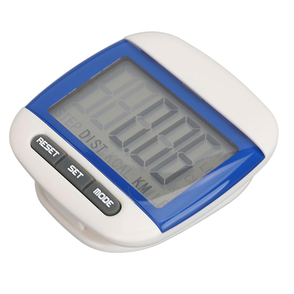 Walking Pedometer Large LCD Display Step Calorie Distance Counter with Clip for Seniors Adults Exercise Blue