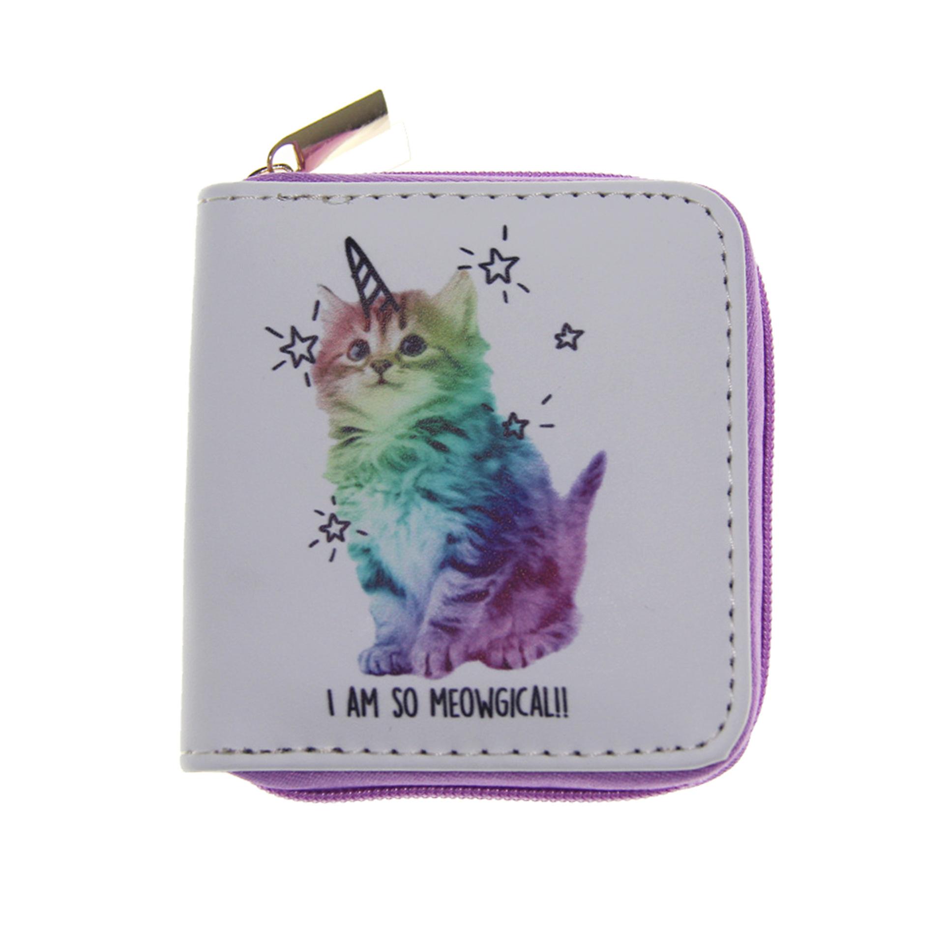 

New cat short zipper small wallet, bear card bag wallet.
