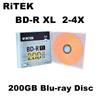 1 ШТ. Ritek BD-R XL Двостороння Порожня Диск Blue Ray 200 ГБ 1040 хв Швидкість 24X Записуваний Диск Blu-ray Для Зберігання Даних та Відео