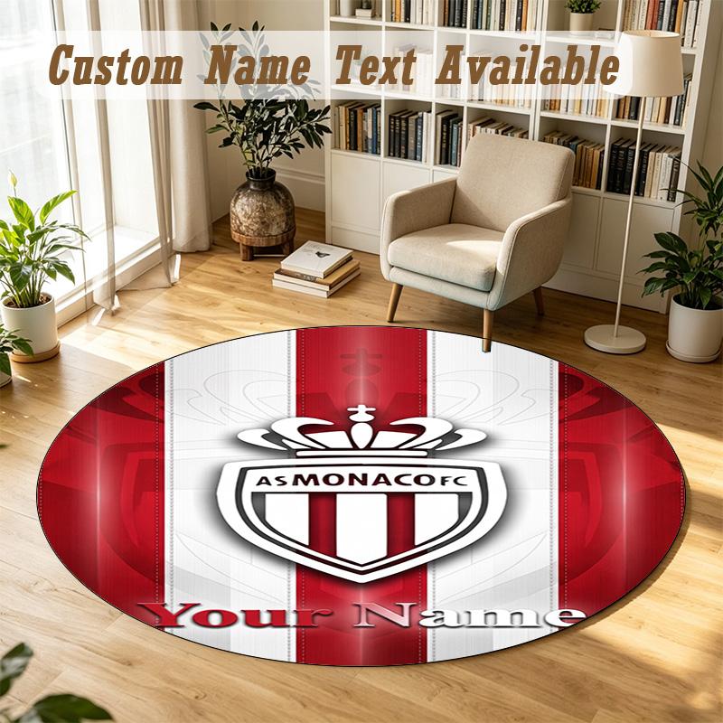 Round Rug Custom NameMonaco FC Pattern Non Slip Carpet Home Floor Decor