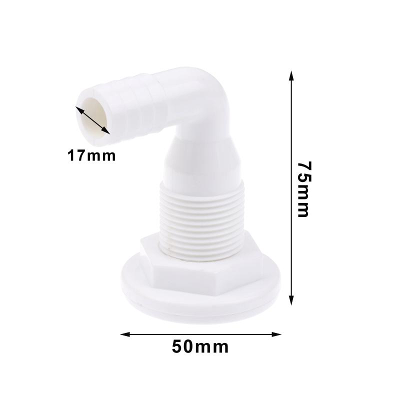 Saída de Drenagem Marinha de 90 Graus Saída de Drenagem de Porão de Iate Mangueira de Drenagem de Convés Tubo Cotovelo Bomba de Porão Dreno Passa-Casco