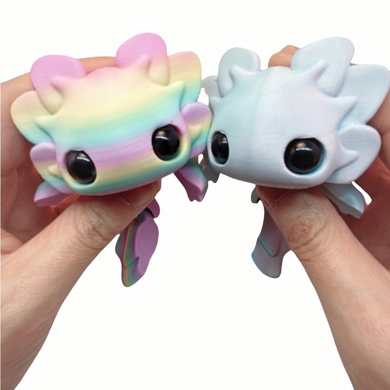 3D-printed Small Animal Set Joint Cute Salamander Baby 3d Printed Animals for Home Office Craft Printed Figures Christmas Gifts