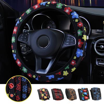Auto Dekoration Innen Zubehör Auto Styling Elastische Blumen Druck Lenkradbezüge