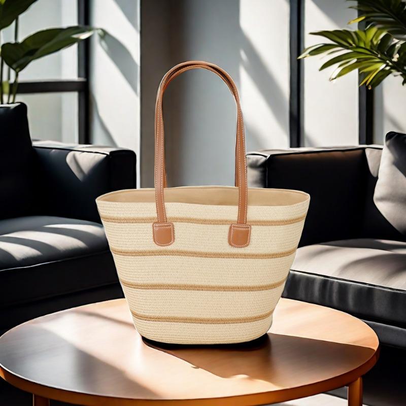 Strohtasche Damen Sommerwind neu Strand Meerseite Outdoor Urlaub Großraum Schultertasche