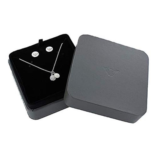 EMPORIO ARMANI EGS2651040 Earring and Necklace Set with Eagle Logo for Women [Used]