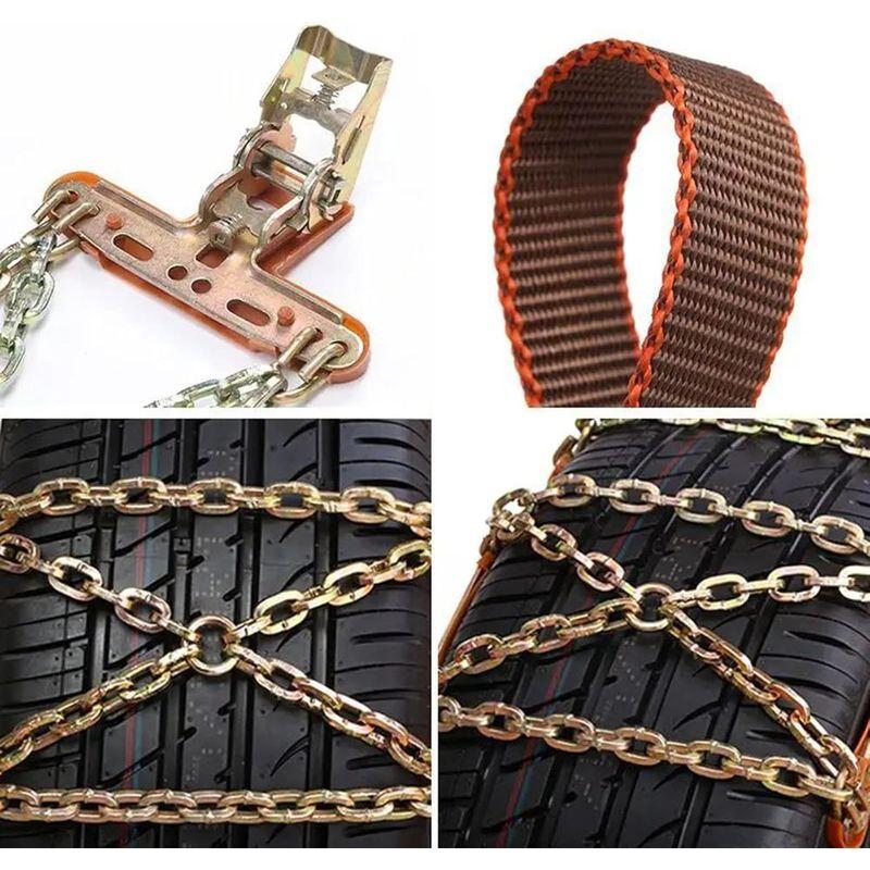 Snow Chains Car Tire Snow Chain for Winter 6 PCS Manganese Steel Auto Anti-Skid Chains Ice Mud Tires Chain Adjustable Auto Wheel
