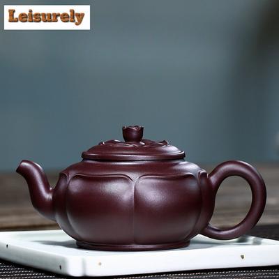 290ml Yaratıcı Yixing Mor Kil Çaydanlıklar Sanatçılar El Yapımı Lotus Zun Çaydanlığı Ham Cevher Mor Çamur Demlik Zisha Çay Seti Koleksiyon Hediye
