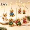 Cute Animal Collection 24 Days Christmas Advent Calendar with 2D Acrylic Dog/Cat/Cow/Duck/Flamingo Tree Hanging Decor Ornaments, Decorations