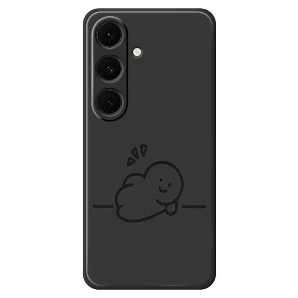 Für Samsung Galaxy S25+ Hülle Strichmännchen Musterdruck Gerade Kante TPU Handy-Rückseite