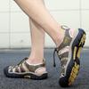 Sommer Atmungsaktive Herren Leder Freizeit Sandalen Zehenschutz Outdoor Dicksohlige Leder Strandurlaubssandalen Wandersneaker