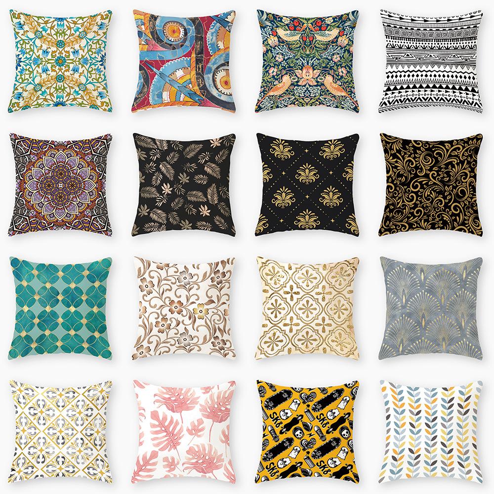 

New Pillow Case Mandala Series Pillow Bedroom Study E-sports Chair Cushion Office Car Lumbar Pillow Pillow 45x45 cotton and linen