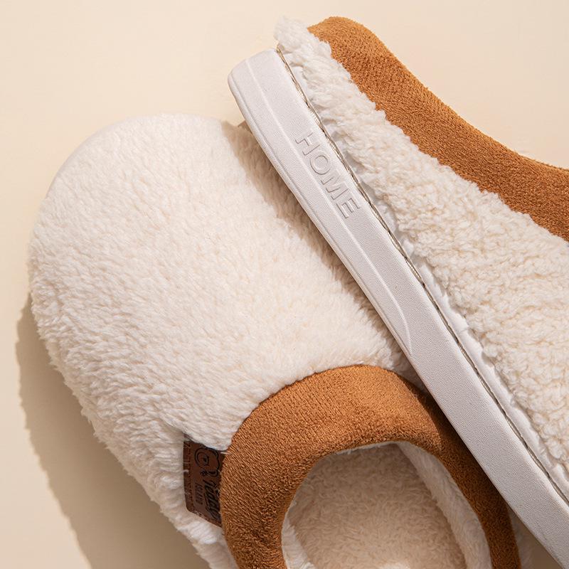 Plush Furry Winter Cotton Slippers for Couples – Non-slip Indoor Shoes for Women and Men 2025.