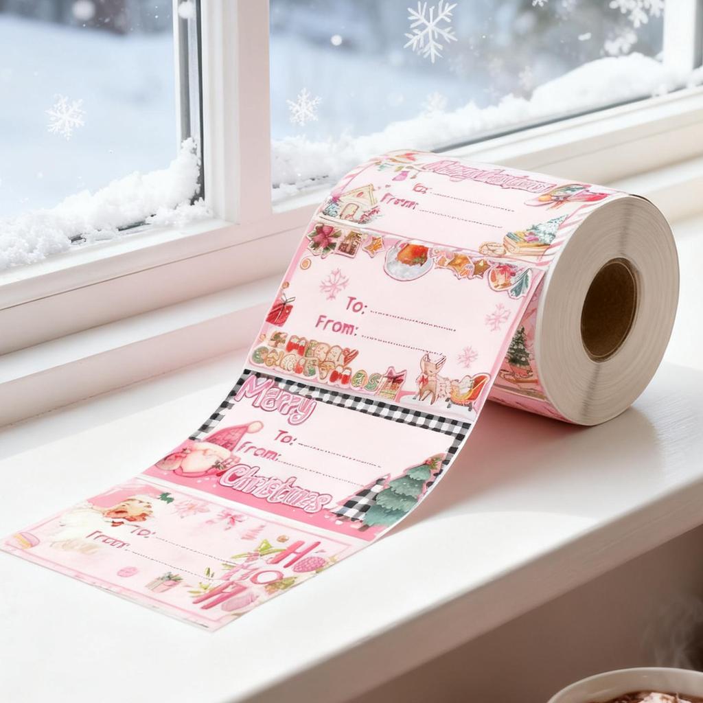 Merry Christmas Stickers Funny Party Favor Winter Adhesive Cute Tag Decals for Bread Bags Box Greetings Cards Handicrafts Wall