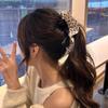 2025 High-End White Polka Dot Bow Hair Clip - Vertical/Ponytail for Women