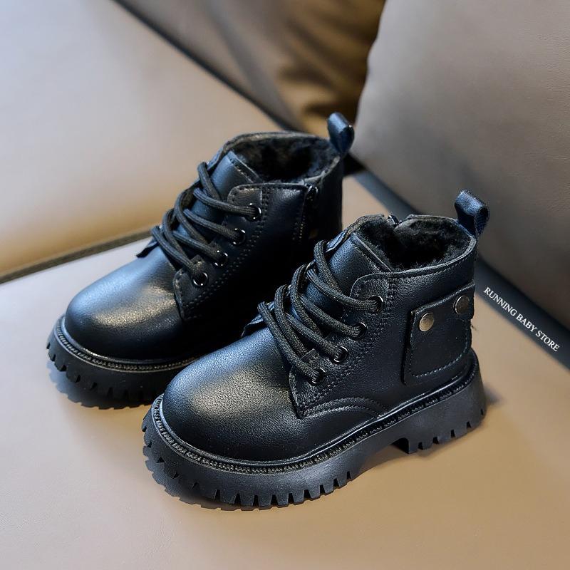 

Winter Girls Snow Boots Children Soft-sole Non-slip Rivets Boys Cotton Shoes Child Outdoor Baby Warm Plush Princess Boots I10058 21 чорний