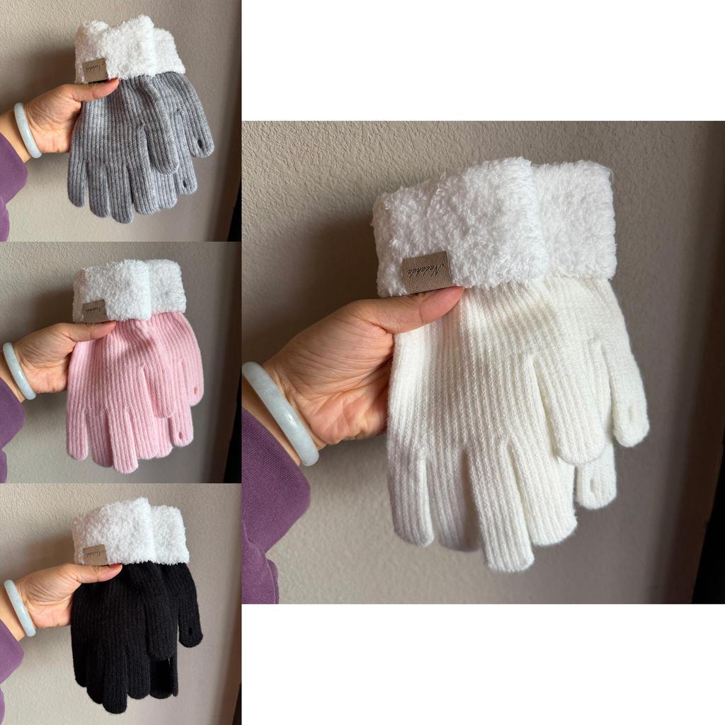 Pletené rukavice na kolo Teplé palčáky s dotykovým displejem Pro zimní venkovní použití Muži Ženy