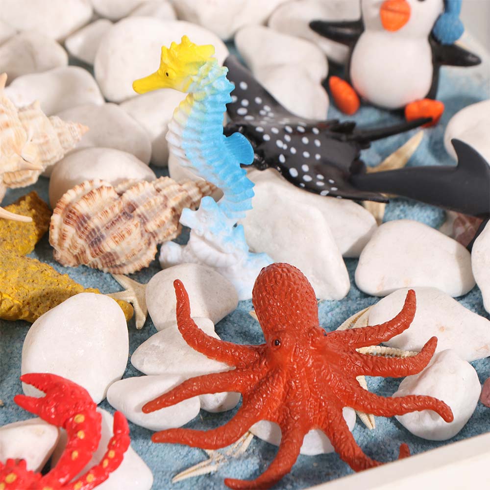 12pcs Plastic Sea Life Animals Model Starfish Simulated Fish Tank Decorations Home Office Decor