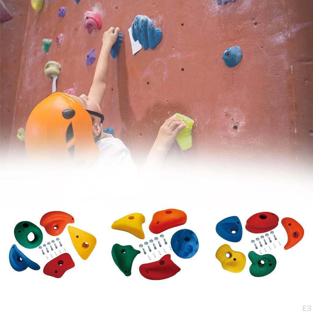 5 Rocks, Rock Wall Climbing Sets with Mounting Material, Brackets, Holds for,