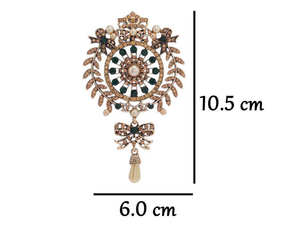 Vintage Baroque Bow Rhinestone Brooch Pin