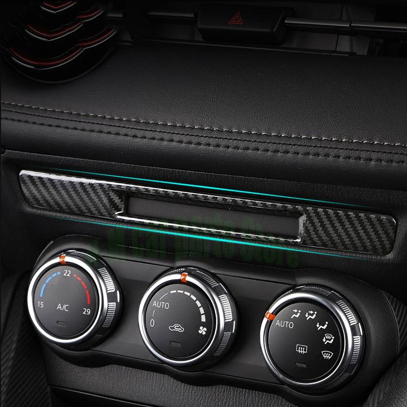 For Mazda CX-3 CX32017 2018  Car Console Center Chair Heating Display Panel Cover Frame Carbon Fiber Interior