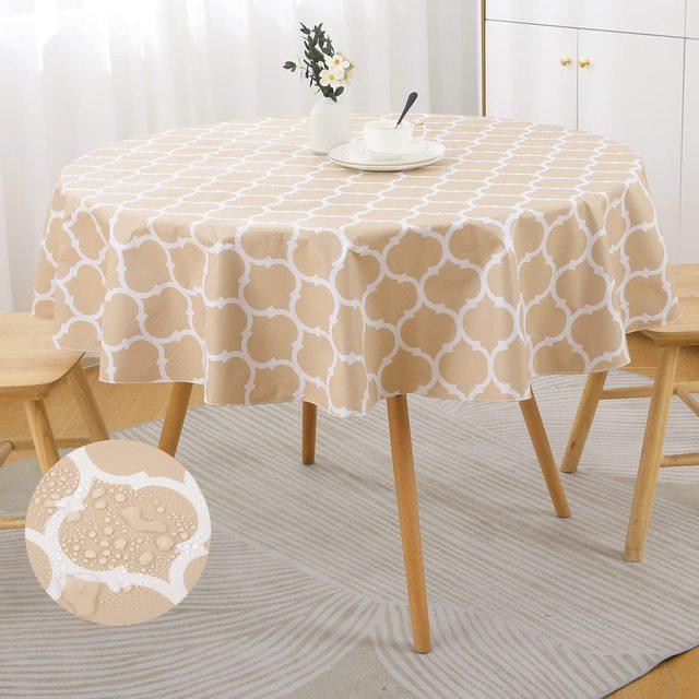 Waterproof Tablecloth Heat -Resistant Round Pvc Table Cloth For Wedding Kitchen Dining Desk Moroccan Table Coat Cover