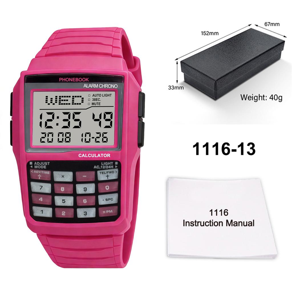 Trendy Fashion Calculator Watch Multi Functional LED Digital Watch Student Leisure Sports Watch Men's and Women's Styles