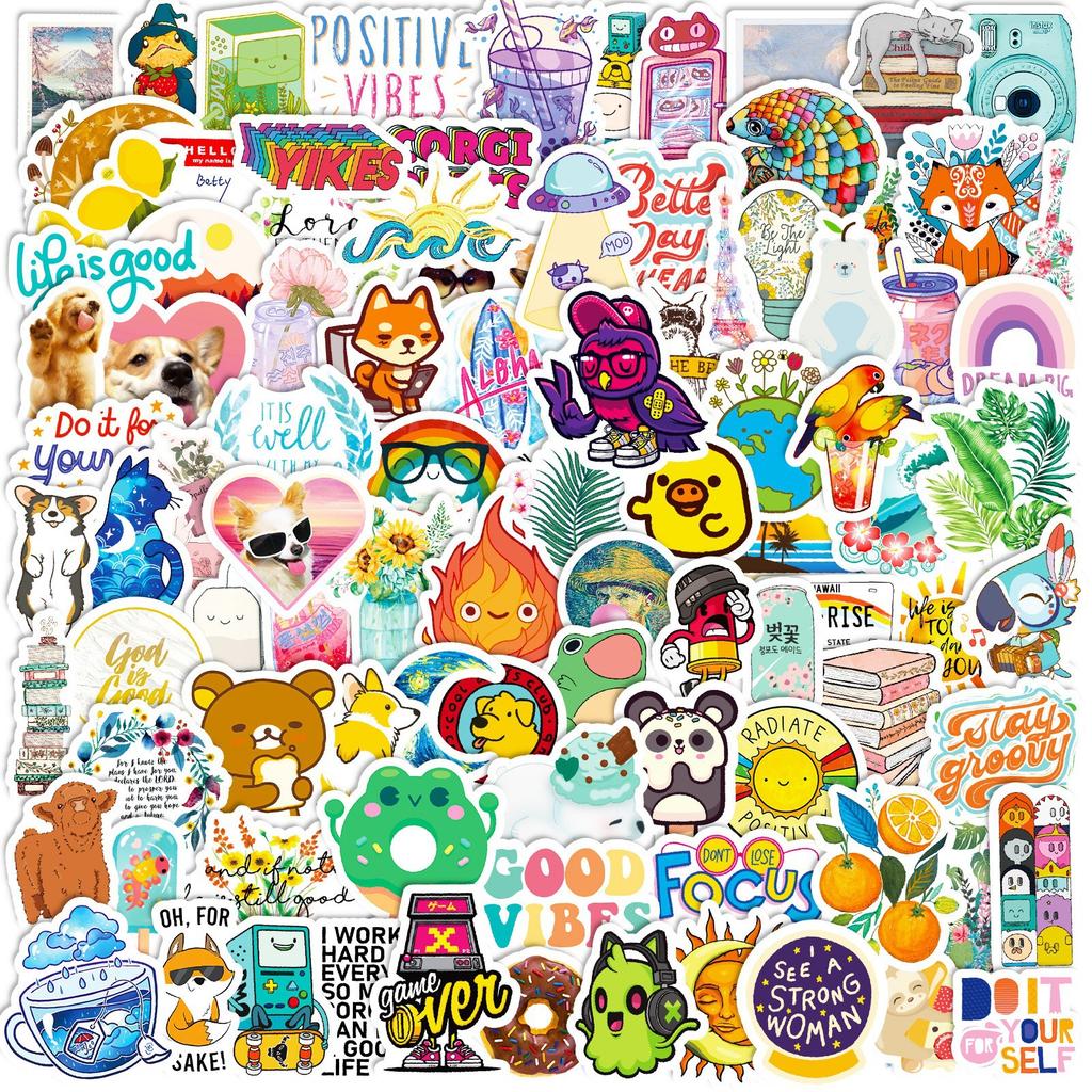 100 Small Size 4cm Small Fresh Cute Animal Mix and Match Stickers VSCO Vinyl Waterproof Stickers